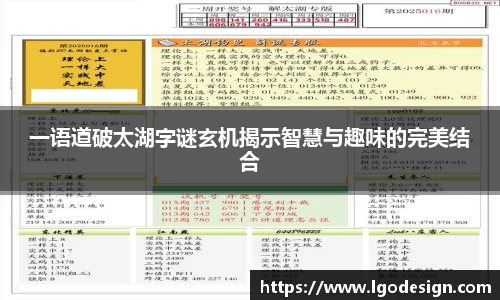 一语道破太湖字谜玄机揭示智慧与趣味的完美结合